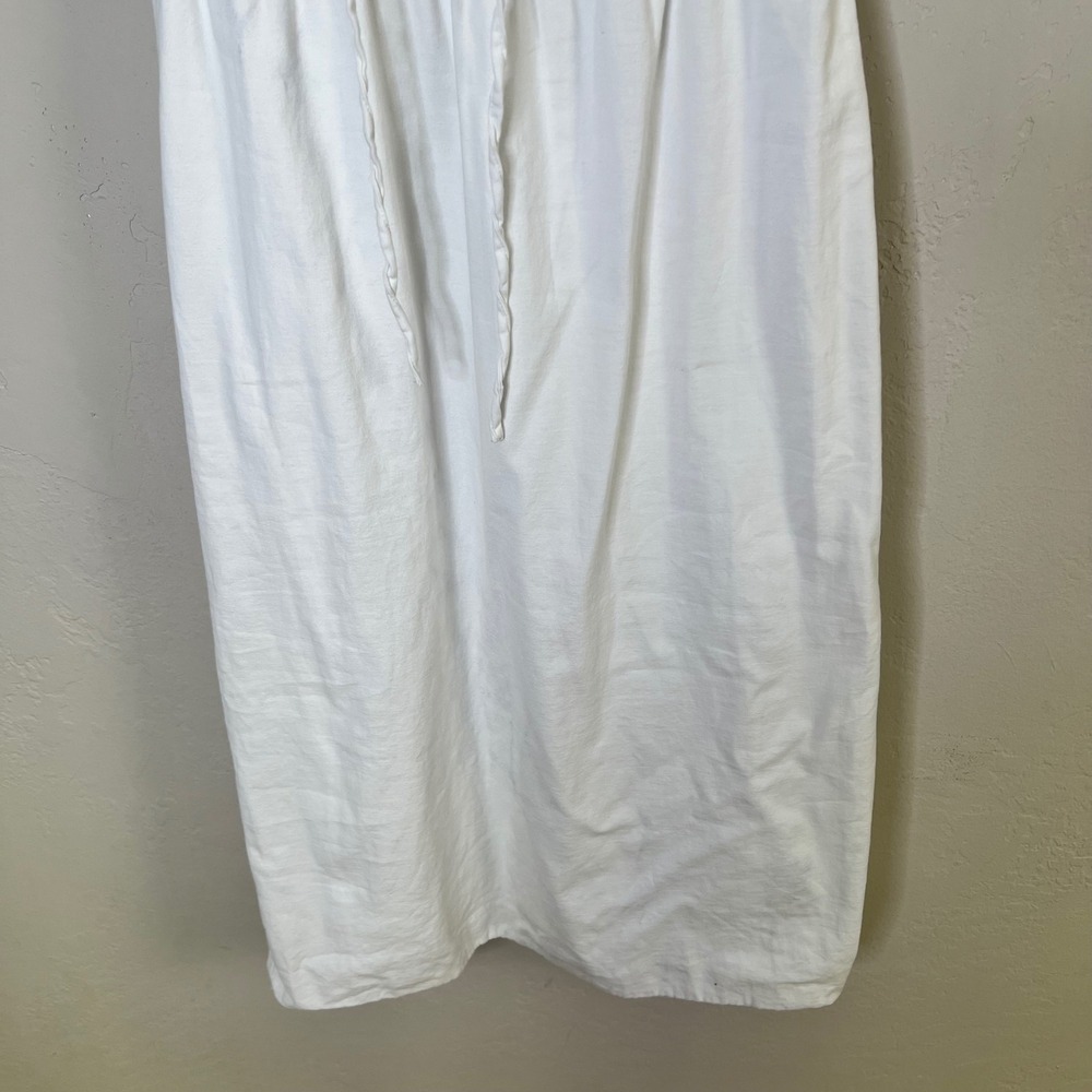 Reformation Dress Size 2 White Smocked Waist Organic Cotton Midi Milk Maid - Picture 3 of 11